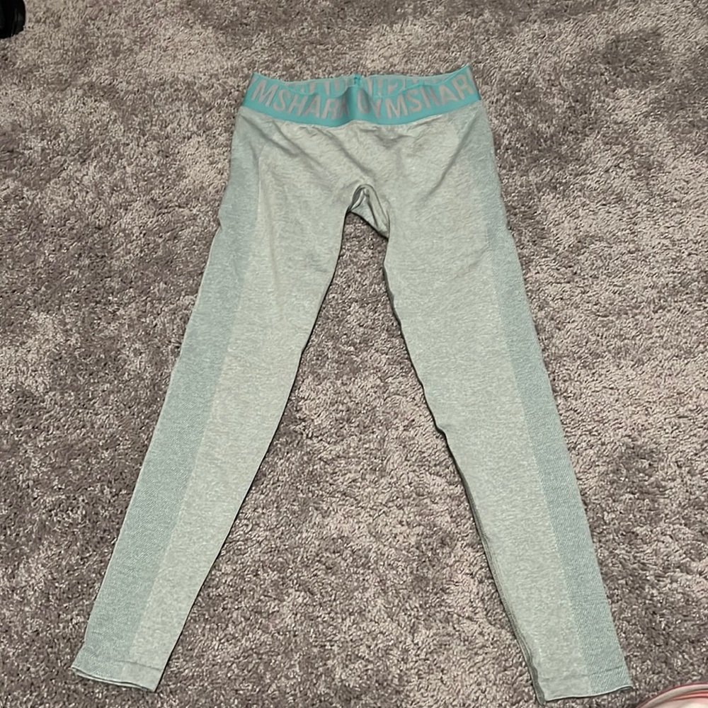 Small Gymshark low rise leggings. Teal and gray. Great shape!